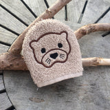 Otter-Waschlappen Stickdatei ITH 10x10 Waschhandschuh Pad Geschenk Tiere Geburt Natur - Sewando