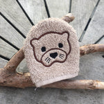 Otter-Waschlappen Stickdatei ITH 10x10 Waschhandschuh Pad Geschenk Tiere Geburt Natur - Sewando