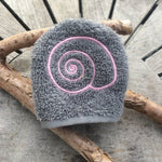 Schneckenhaus-Waschlappen Stickdatei ITH 10x10 Schnecke Waschhandschuh Muschel maritim Strand Garten - Sewando