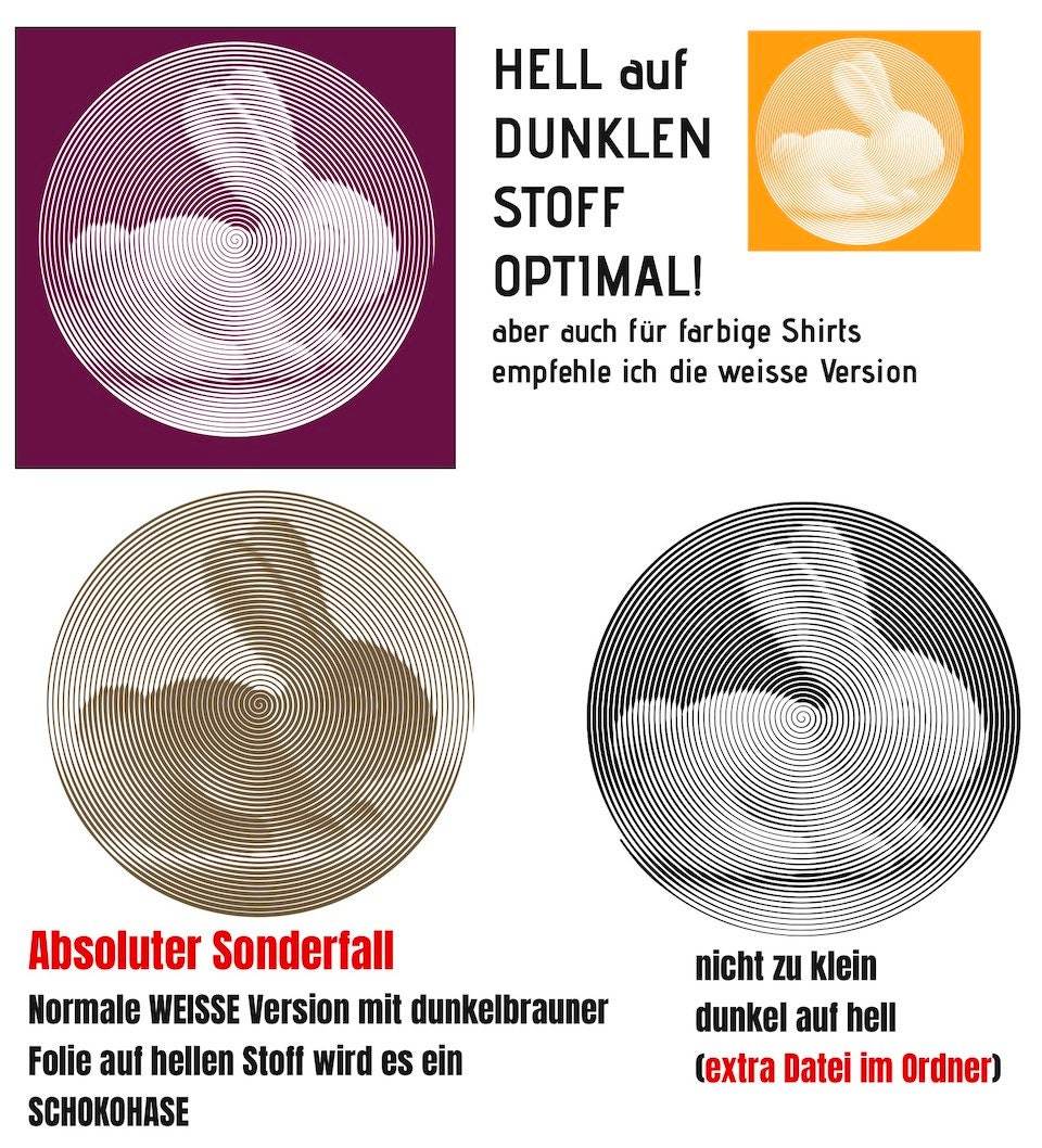 SPIRALOO Hasi Hase - die LineArt Spirale aus EINER Linie - für hell UND dunkel, Plotter- Laser-Datei als SVG und DXF - Sewando