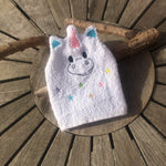 Einhorn-Waschlappen Stickdatei ITH 13x18 Waschhandschuh Geburt Geschenk Fabelwesen - Sewando