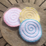 Abschminkpad Spirale Stickdatei ITH 10x10 cm Waschpad rund Kosmetikpad Pad - Sewando