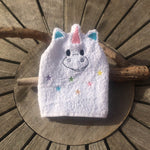 Einhorn-Waschlappen Stickdatei ITH 13x18 Waschhandschuh Geburt Geschenk Fabelwesen - Sewando