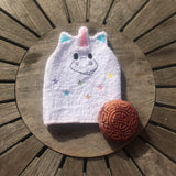 Einhorn-Waschlappen Stickdatei ITH 13x18 Waschhandschuh Geburt Geschenk Fabelwesen - Sewando