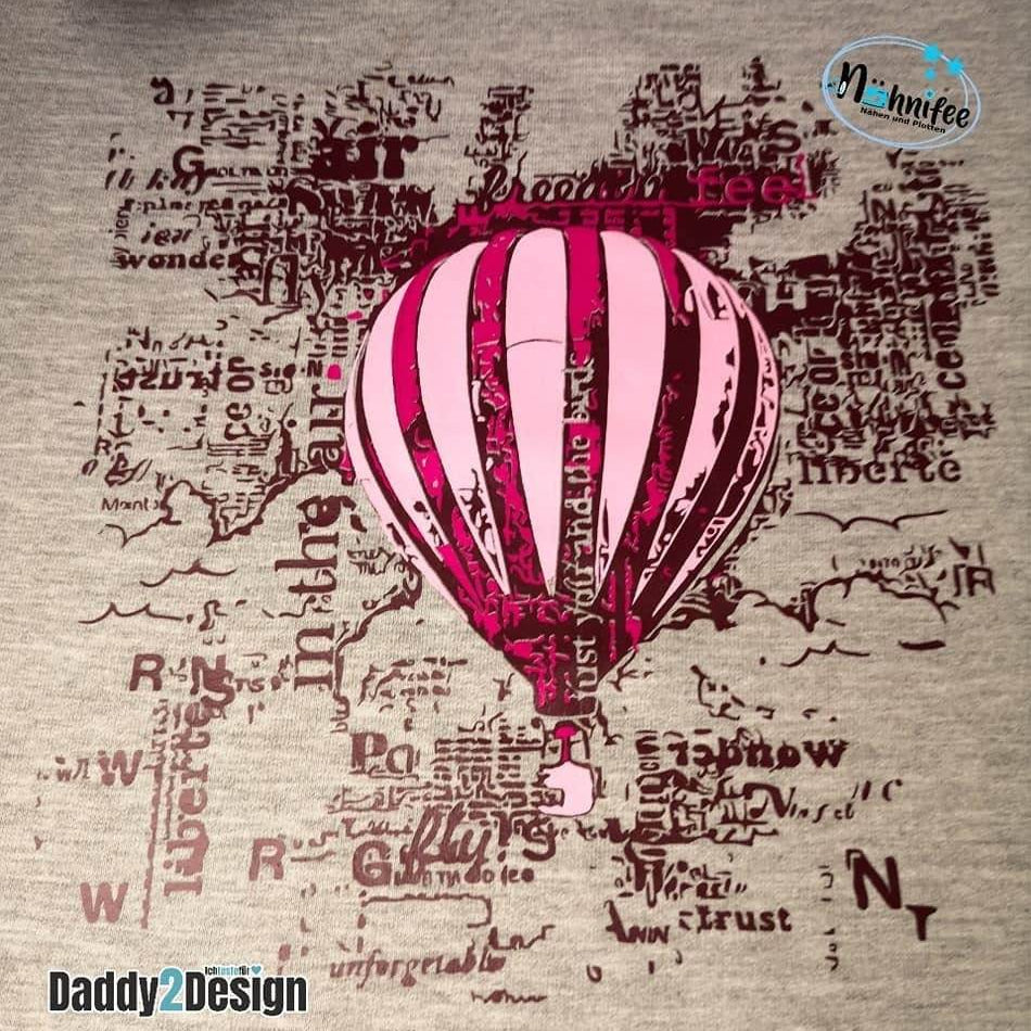 BallonTraum - cooles Supertrash 3 Farben Motiv, PLOTTERDATEI als SVG und DXF - Sewando
