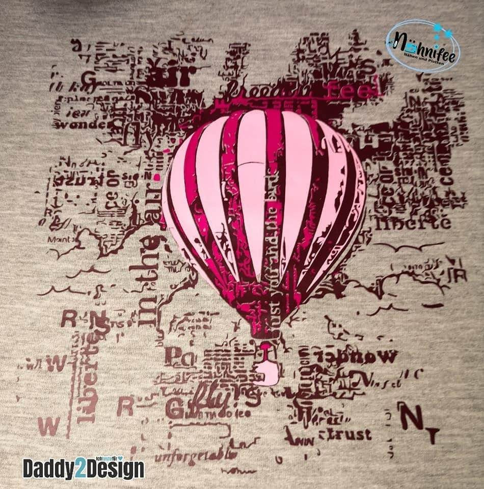 BallonTraum - cooles Supertrash 3 Farben Motiv, PLOTTERDATEI als SVG und DXF - Sewando