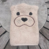 Otter-Waschlappen Stickdatei ITH 13x18 Waschhandschuh Anleitung in deutscher Sprache - Sewando