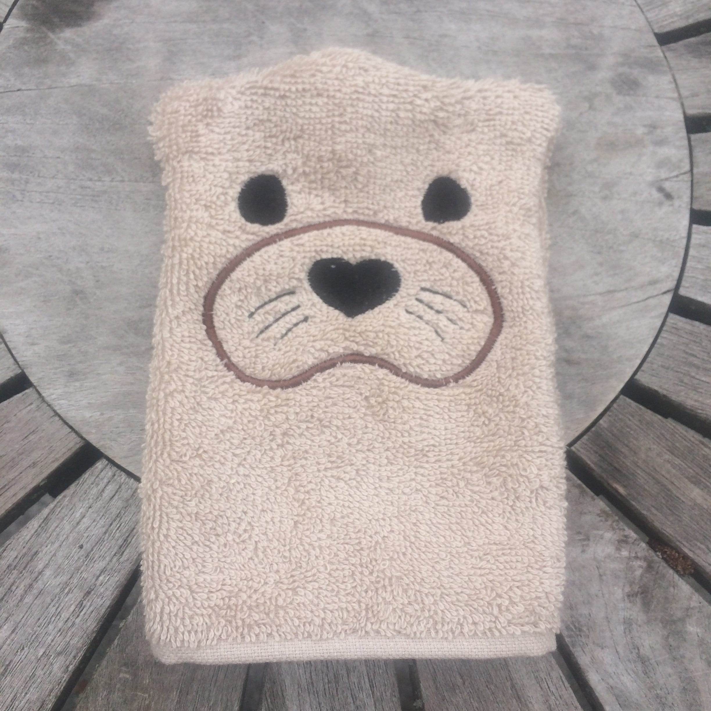 Otter-Waschlappen Stickdatei ITH 13x18 Waschhandschuh Anleitung in deutscher Sprache - Sewando