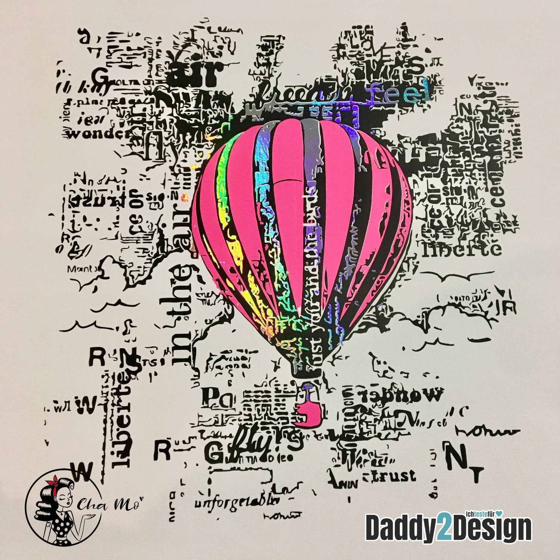 BallonTraum - cooles Supertrash 3 Farben Motiv, PLOTTERDATEI als SVG und DXF - Sewando