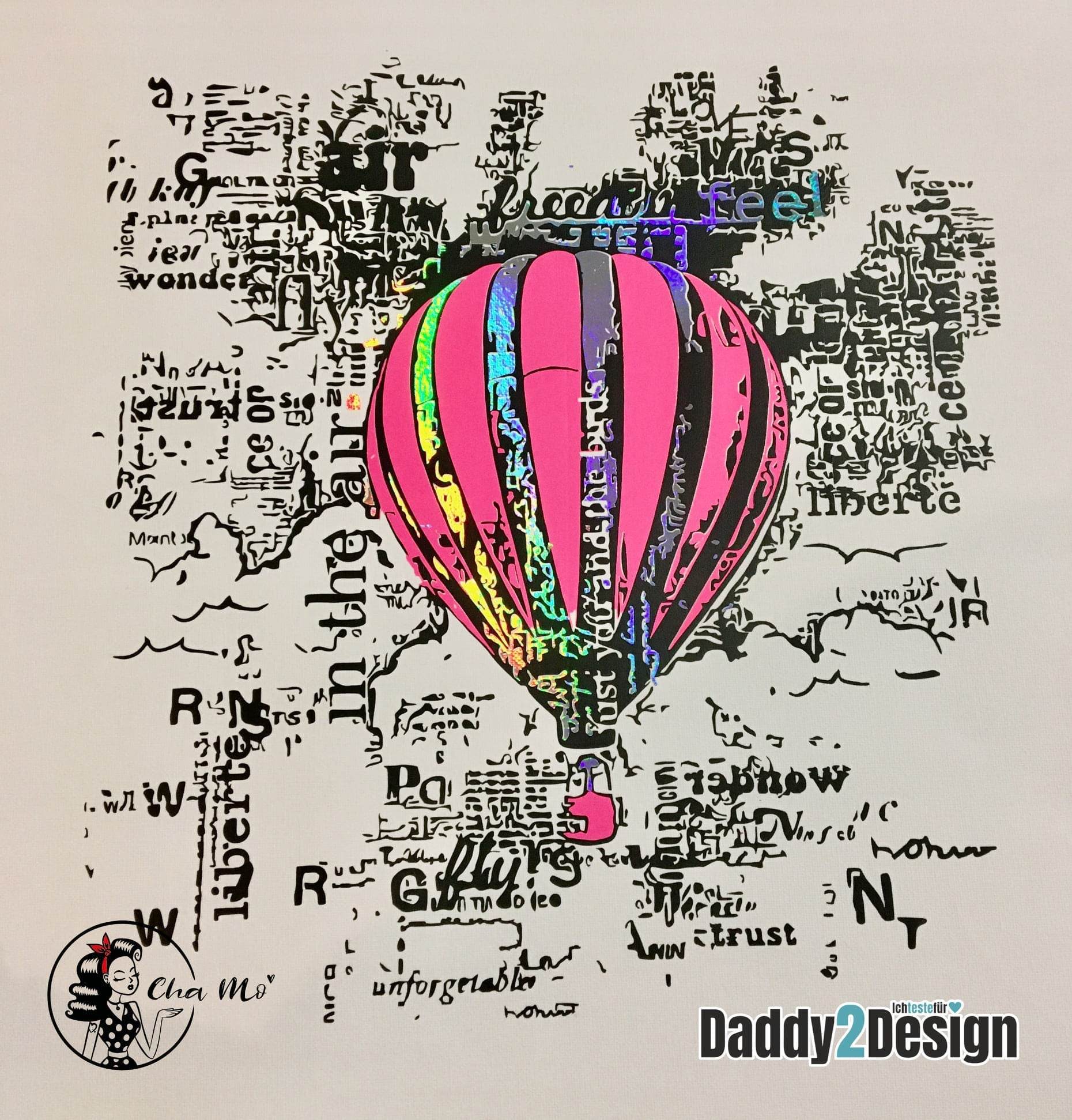 BallonTraum - cooles Supertrash 3 Farben Motiv, PLOTTERDATEI als SVG und DXF - Sewando