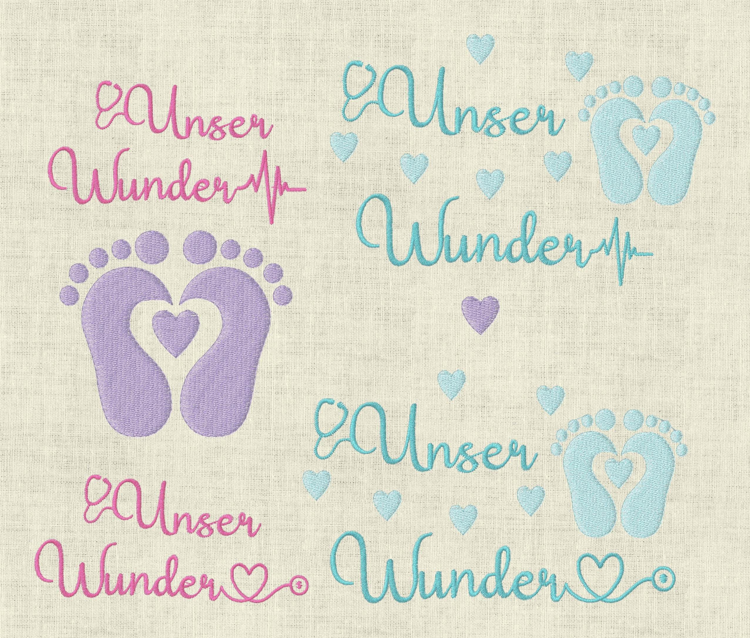 Stickdatei Mutterpass Unser Wunder Set 620b - Sewando