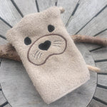 Otter-Waschlappen Stickdatei ITH 13x18 Waschhandschuh Anleitung in deutscher Sprache - Sewando