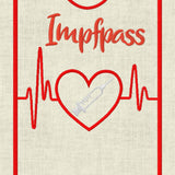 Stickdatei Impfpass Spritze mit Herz und EKG Set 625/h - Sewando