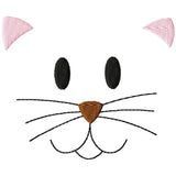 Stickdatei "Gesicht Katze"  10x10 cm Applikation Anleitung in deutscher Sprache