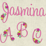 Stickdatei Monogramm mit Blumen Schrift ca. 70mm Set 397e - Sewando