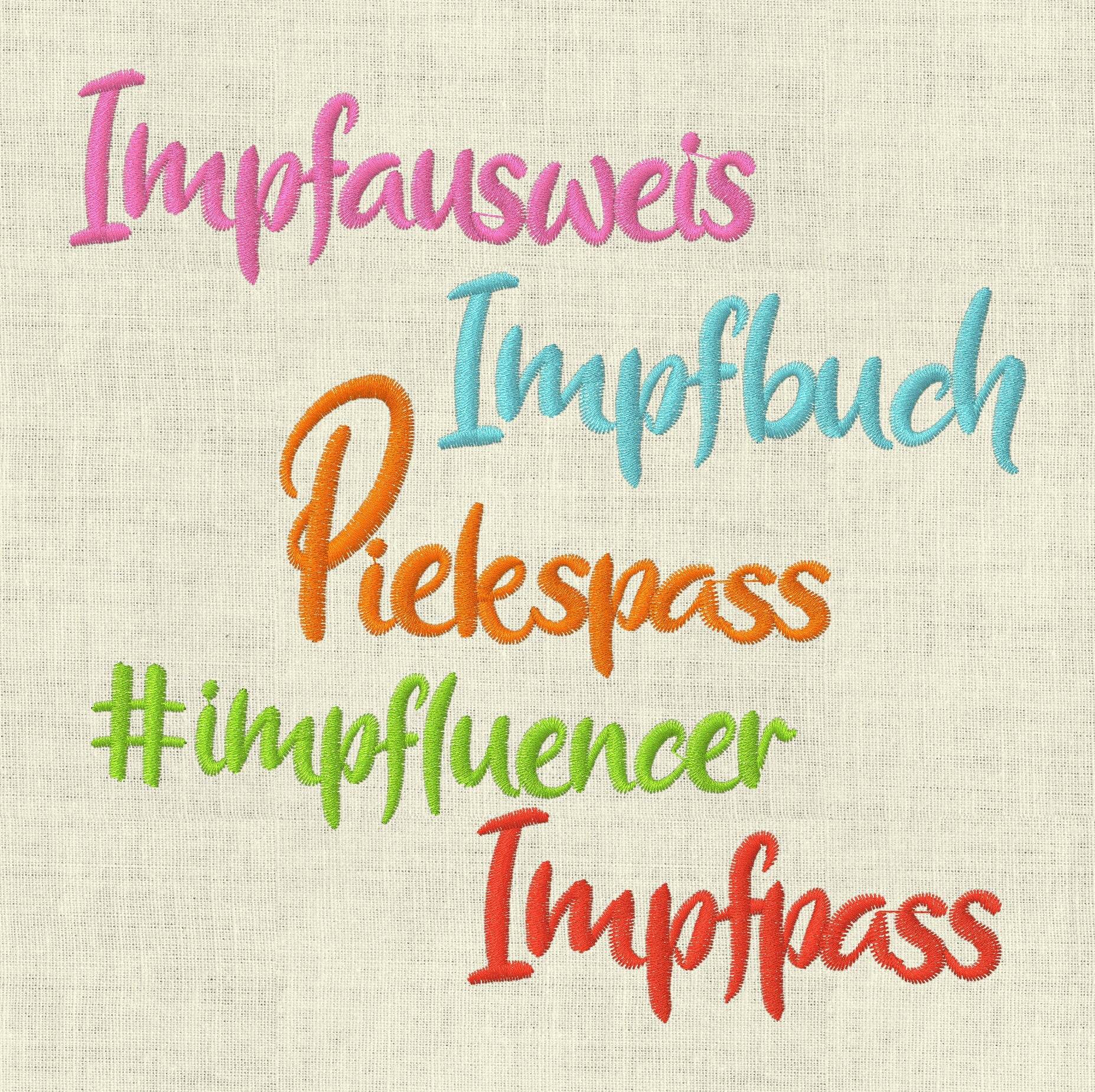 Stickdatei Impfpass Impfbuch Impfausweis Schriften 639 Maschinenstickerei - Sewando