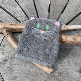 Katzen-Waschlappen Stickdatei ITH 10x10 Waschhandschuh Tiere - Sewando