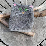 Katzen-Waschlappen Stickdatei ITH 10x10 Waschhandschuh Tiere - Sewando