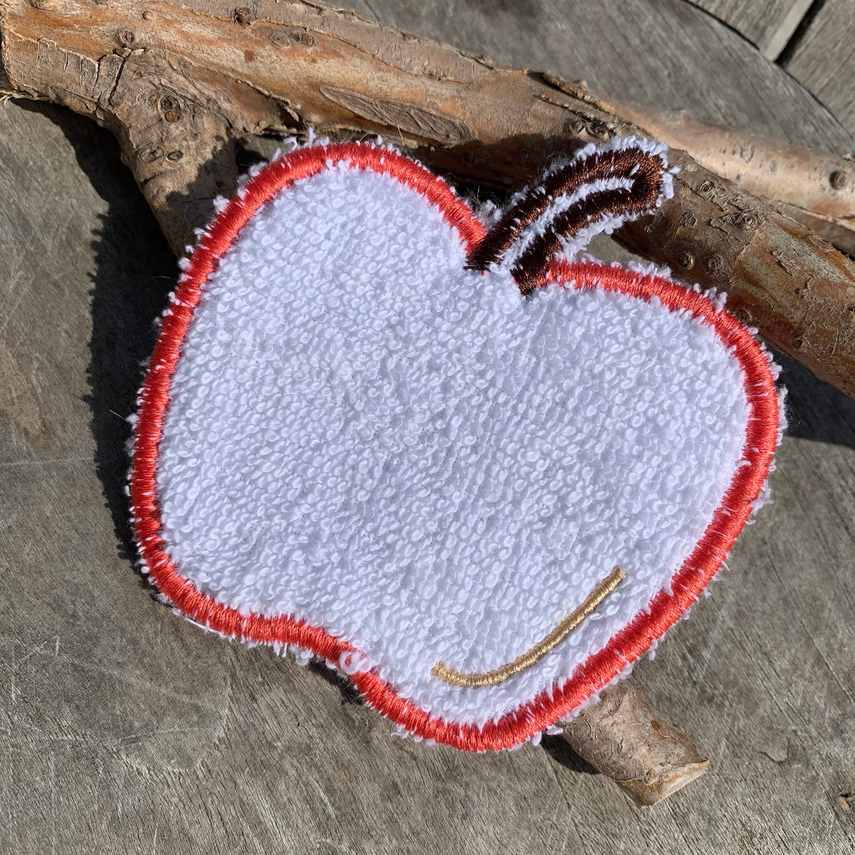 Abschminkpad Apfel Stickdatei ITH 10x10 cm Waschpad Obst Garten Pad Herbst Garten - Sewando