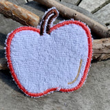 Abschminkpad Apfel Stickdatei ITH 10x10 cm Waschpad Obst Garten Pad Herbst Garten - Sewando