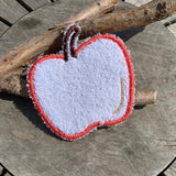 Abschminkpad Apfel Stickdatei ITH 10x10 cm Waschpad Obst Garten Pad Herbst Garten - Sewando
