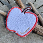 Abschminkpad Apfel Stickdatei ITH 10x10 cm Waschpad Obst Garten Pad Herbst Garten - Sewando