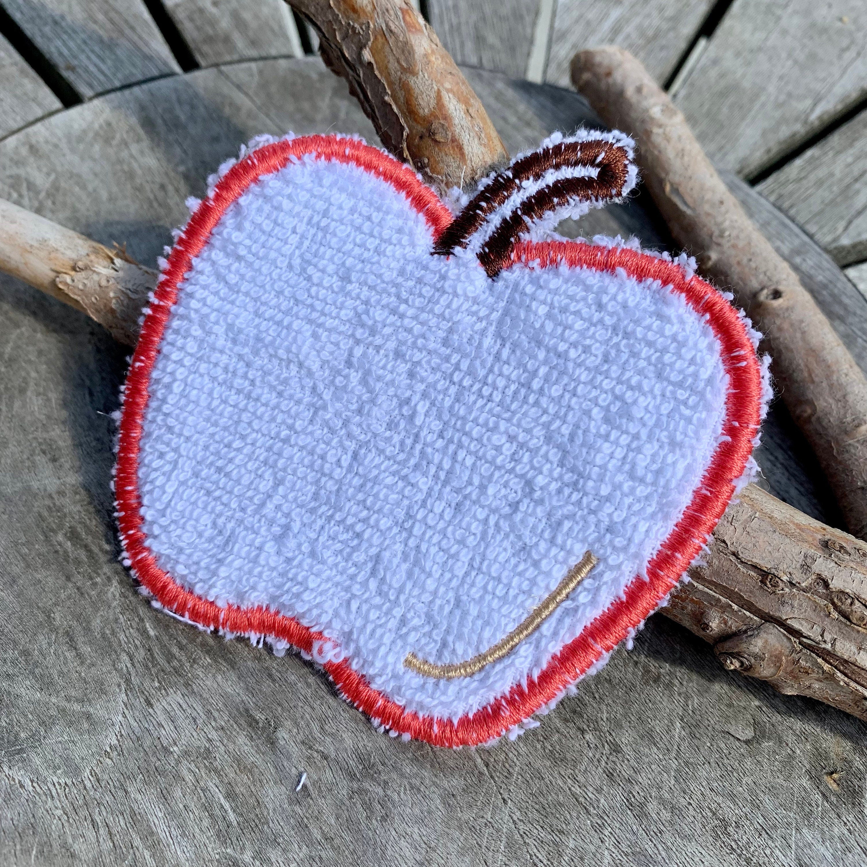 Abschminkpad Apfel Stickdatei ITH 10x10 cm Waschpad Obst Garten Pad Herbst Garten - Sewando