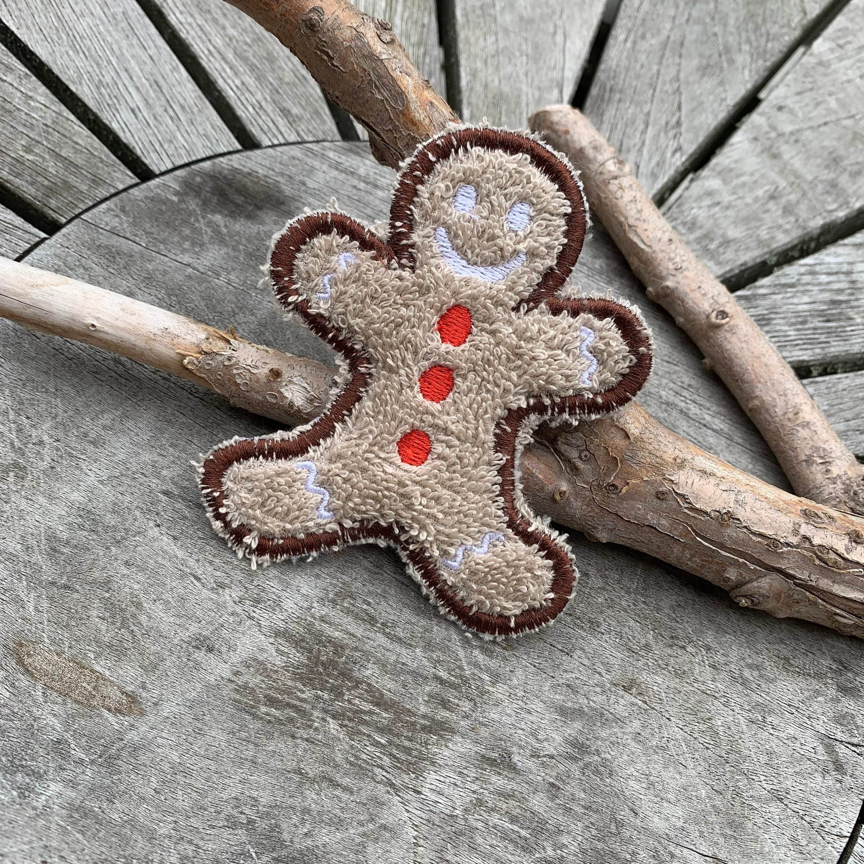 Abschminkpad Pfefferkuchenmann Stickdatei ITH 10x10 cm Waschpad Mann Weihnachten Pad Anleitung in deutscher Sprache Lebkuchen - Sewando