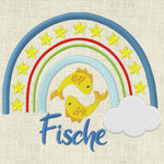 Stickdatei Sternzeichen Fische Regenbogen Horoskop Set 645 - Sewando