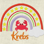 Stickdatei Sternzeichen Krebs Regenbogen Horoskop Set 645 - Sewando