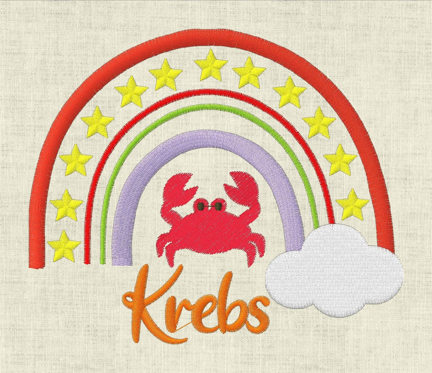 Stickdatei Sternzeichen Krebs Regenbogen Horoskop Set 645 - Sewando