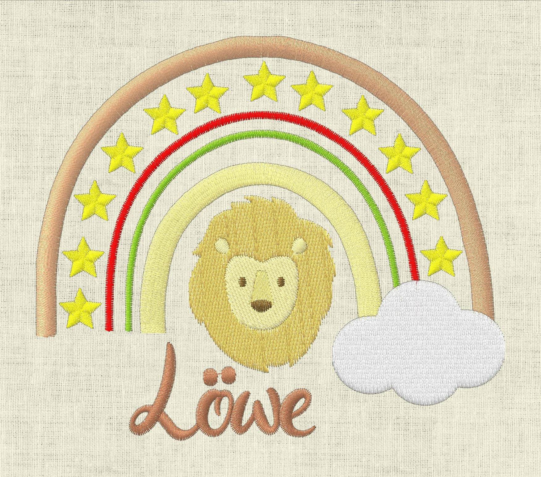 Stickdatei Sternzeichen Löwe Regenbogen Horoskop Set 645 - Sewando