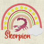 Stickdatei Sternzeichen Skorpion Regenbogen Horoskop Set 645 - Sewando