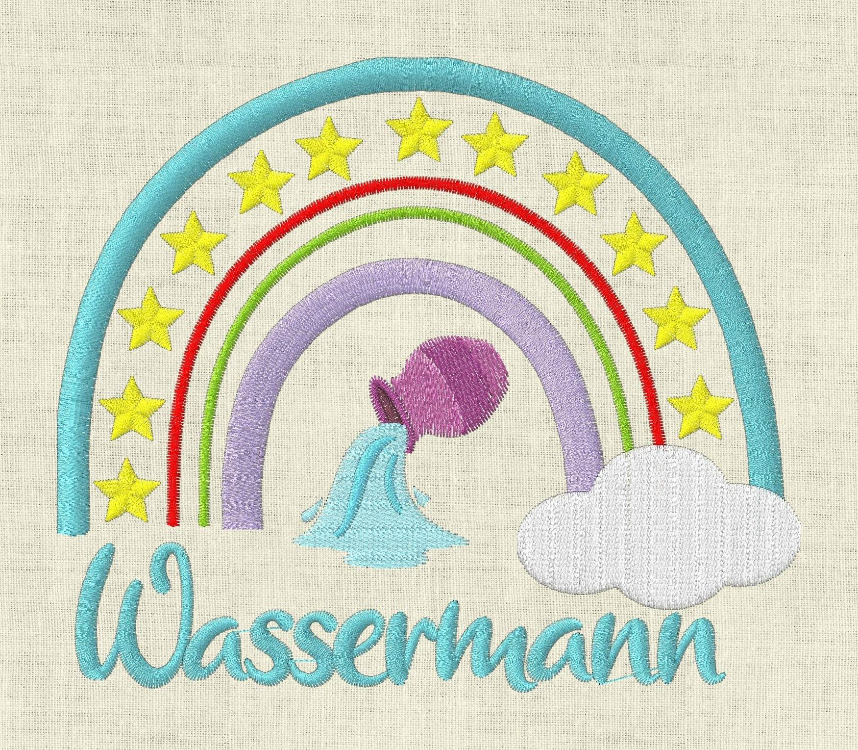 Stickdatei Sternzeichen Wassermann Regenbogen Horoskop Set 645 - Sewando