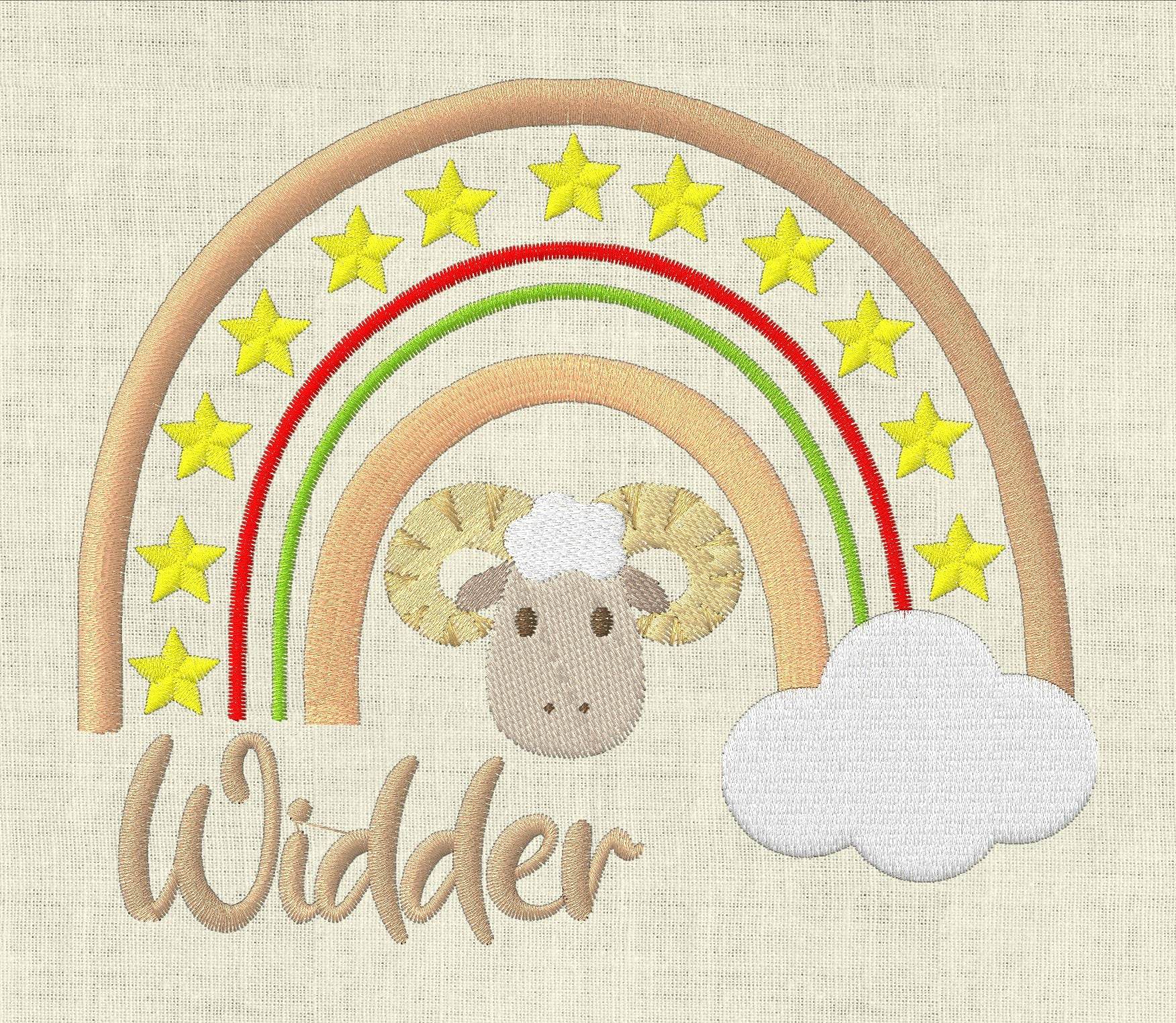 Stickdatei Sternzeichen Widder Regenbogen Horoskop Set 645 - Sewando