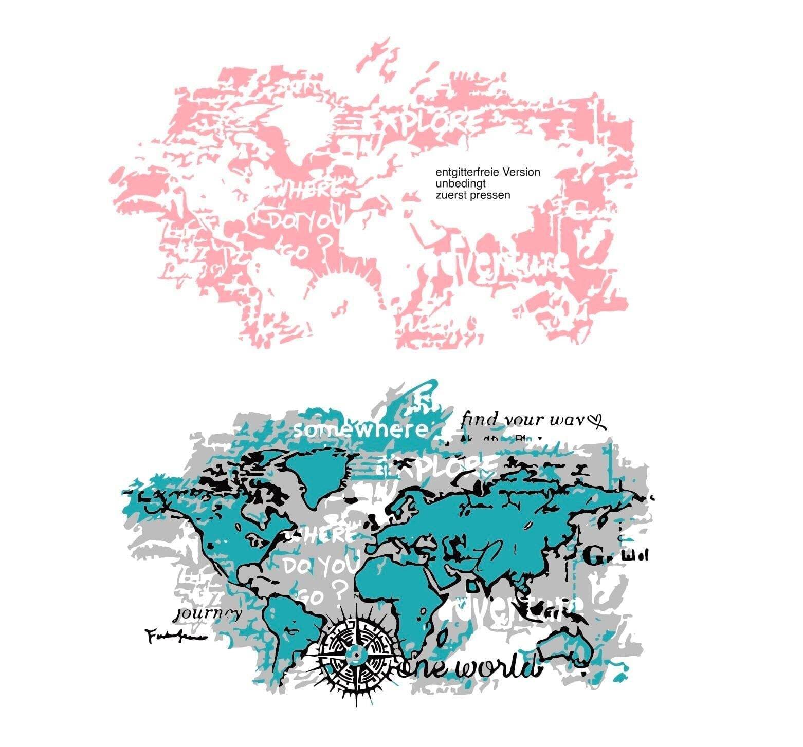 TraumWelt - We are ONE World - Wir sind EINE Welt, Plotter und Laser-Datei als SVG und DXF - Sewando