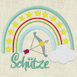 Stickdatei Sternzeichen Schütze Regenbogen Horoskop Set 645 - Sewando
