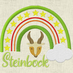 Stickdatei Sternzeichen Steinbock Regenbogen Horoskop Set 645 - Sewando
