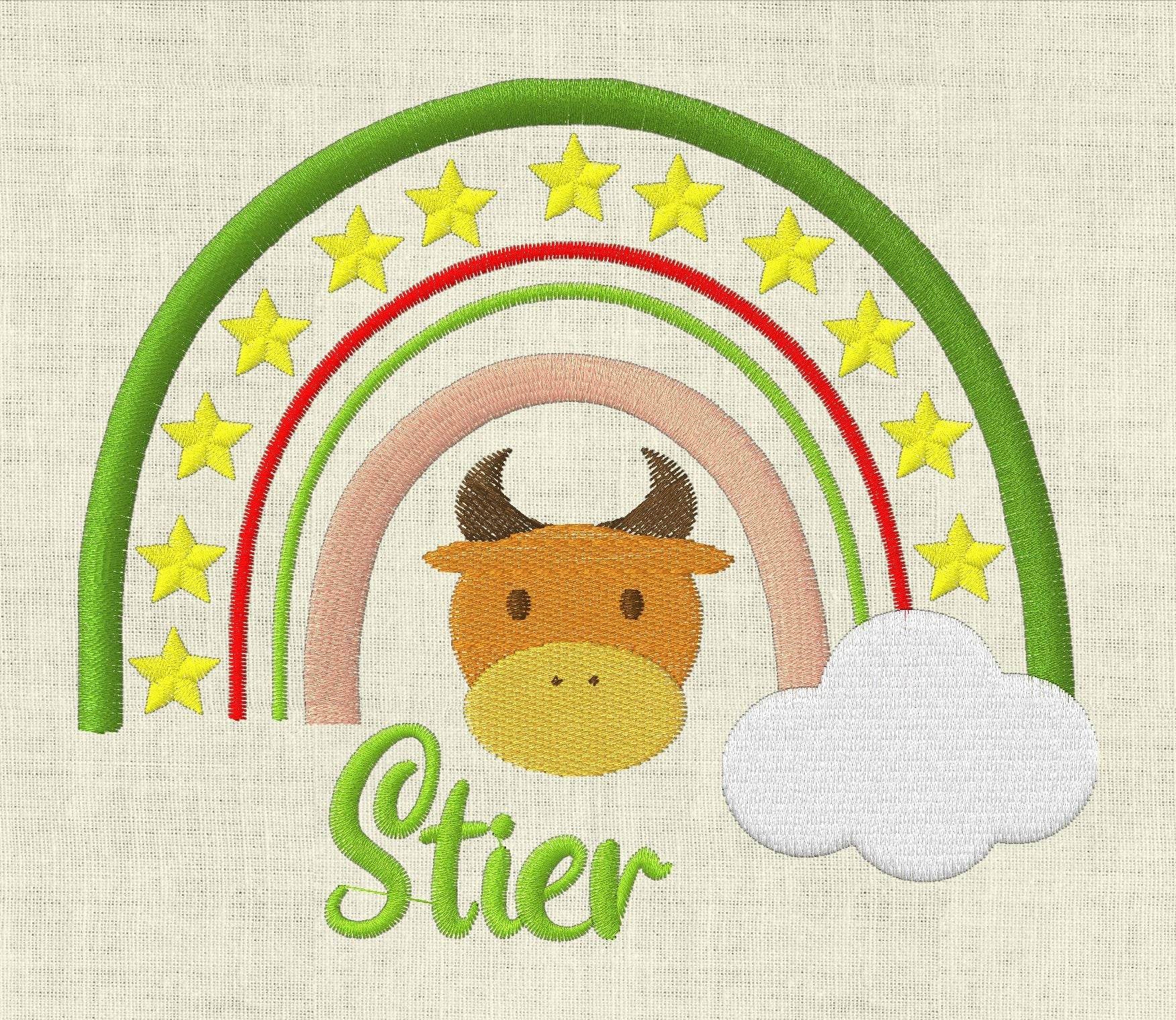 Stickdatei Sternzeichen Stier Regenbogen Horoskop Set 645 - Sewando