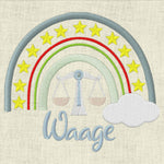 Stickdatei Sternzeichen Waage Regenbogen Horoskop Set 645 - Sewando