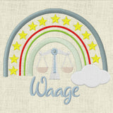 Stickdatei Sternzeichen Waage Regenbogen Horoskop Set 645 - Sewando