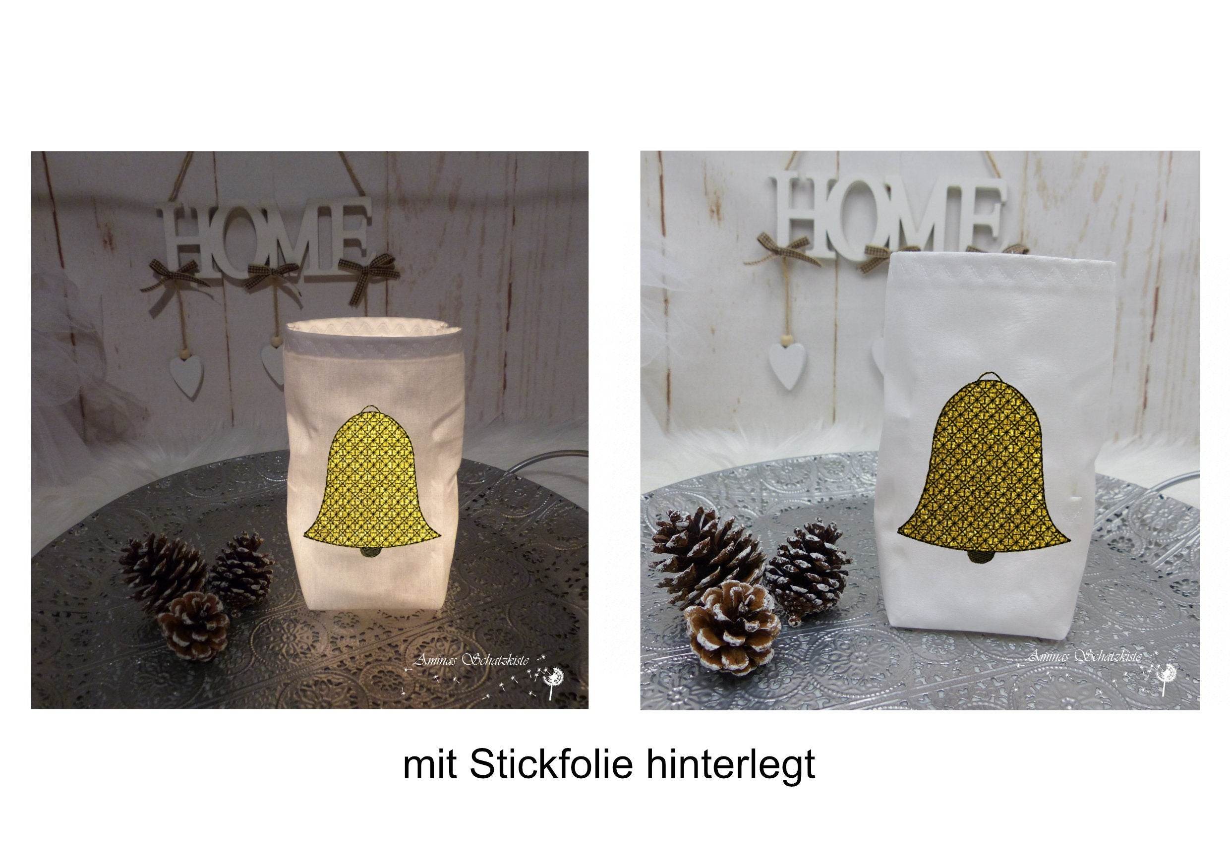 Stickdatei Lichtbeutel Weihnachten ITH 13 cm x 18 cm, sieben Dateien, Lichterbeutel, Windlicht, Teelicht - Sewando