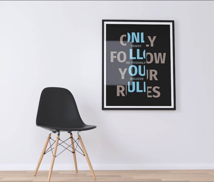 Plotterdatei FOLLOW YOUR RULES - dein Style dein Leben PLOTT und LASER - Sewando