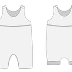 Schnittmuster Baby-Overall & Mütze PDF mit zwei Varianten für das Baby-Set, unisex, Größen 56/62-92/98.
