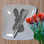 Stickdatei Bestecktasche Rahmen 13 cm x 18 cm, Ostern, Osterhase, Dekoration - Sewando