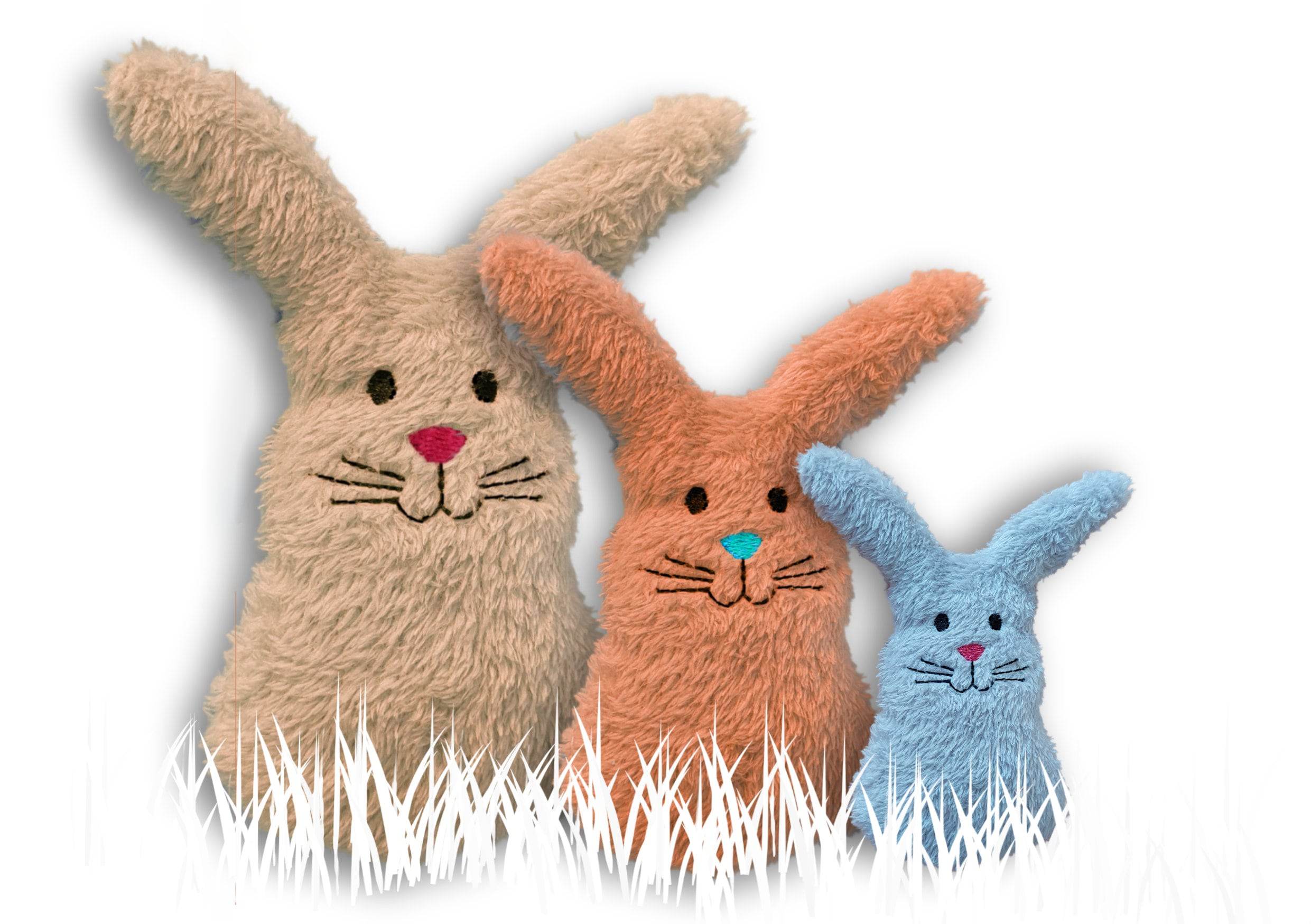 Stickdatei Hase ITH drei Größen, Kuscheltier, Osterhase, Ostern, Dekoration - Sewando