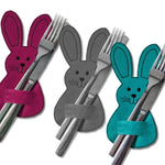 Stickdatei Bestecktasche Rahmen 13 cm x 18 cm, Ostern, Osterhase, Dekoration - Sewando