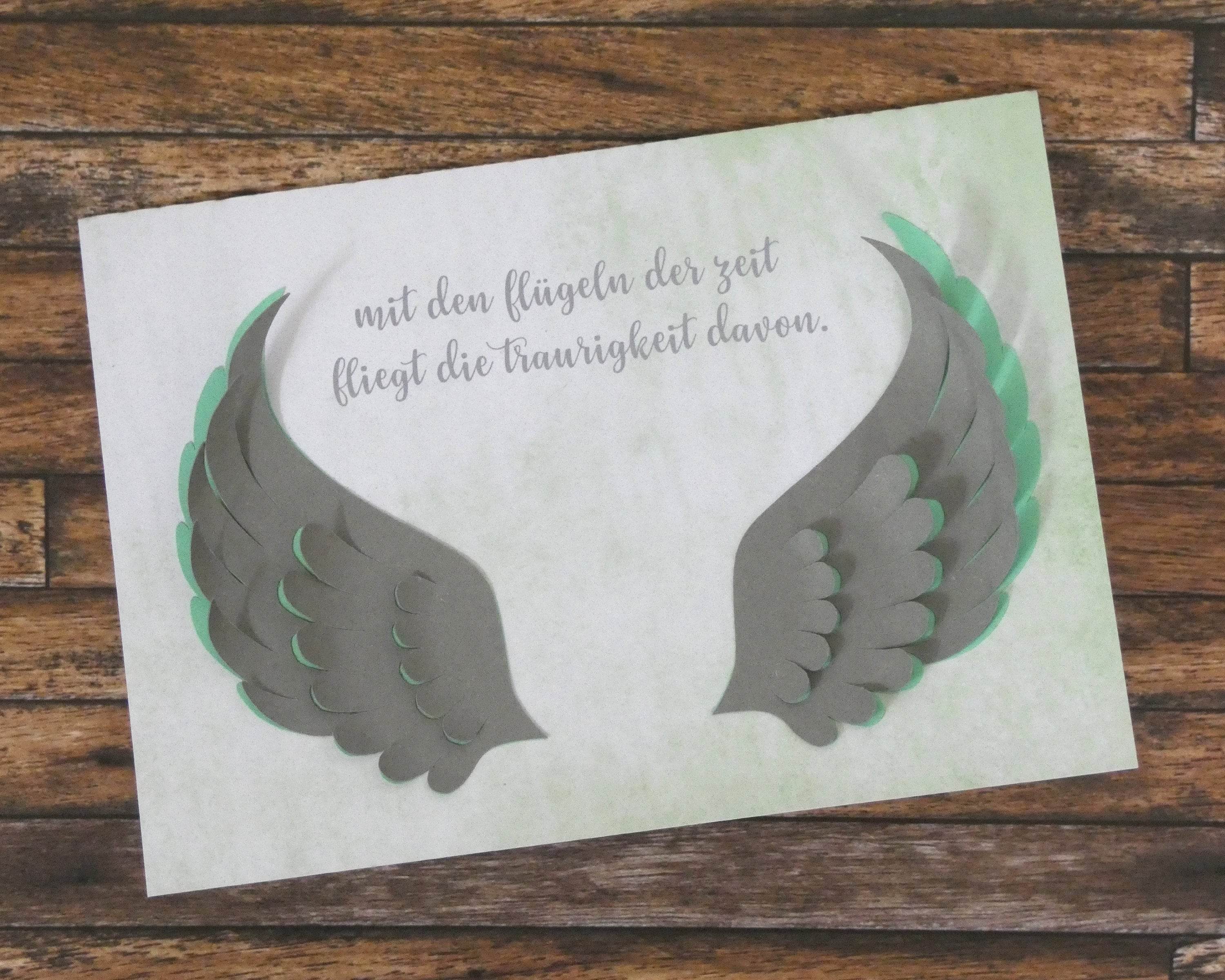 Plotterdatei TRAUERKARTE FLÜGEL svg + dxf - Sewando