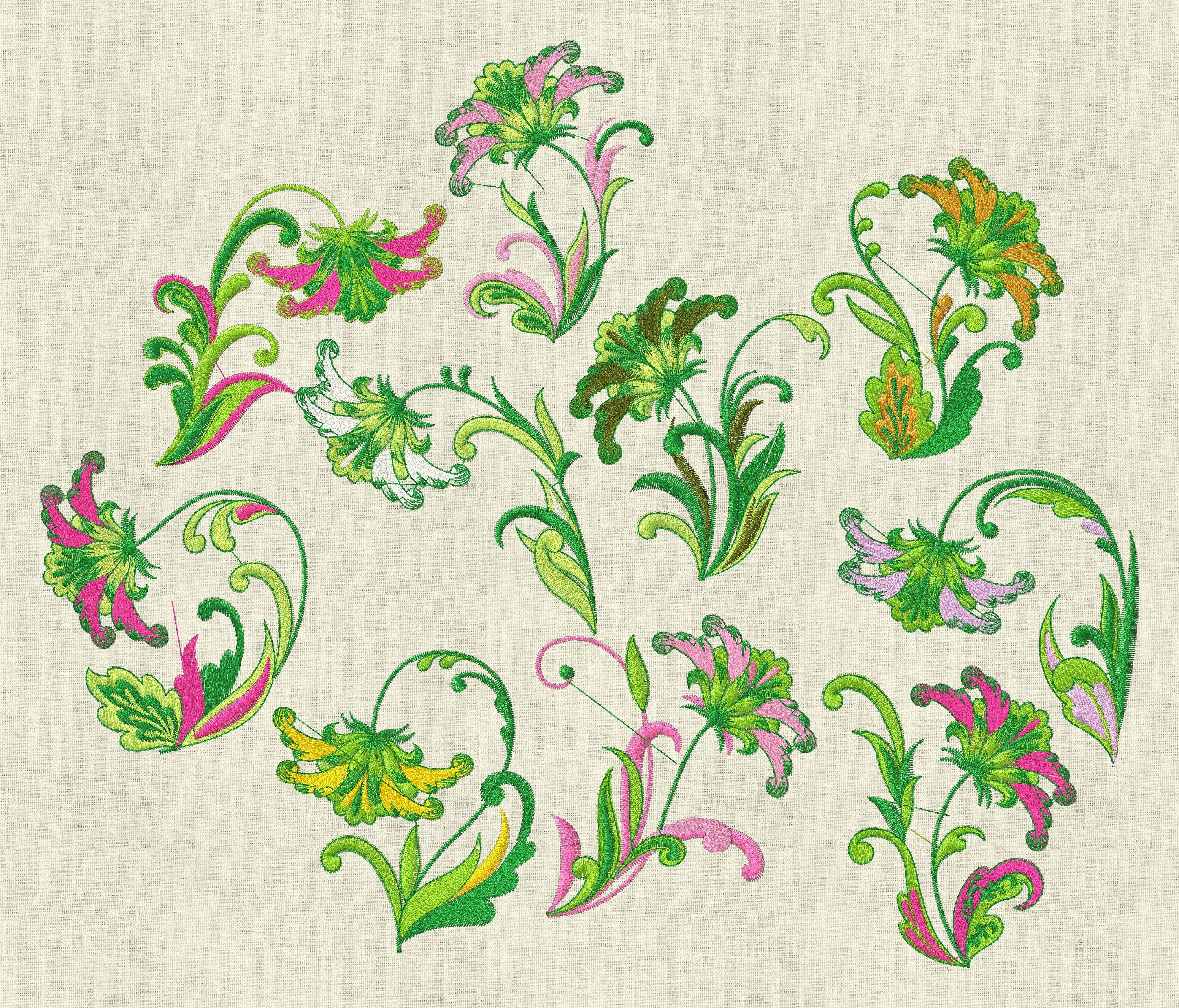Stickdatei Blume Sommerblumen Blumenranke Set 389 - Sewando
