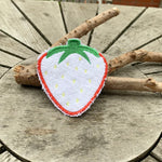 Abschminkpad Erdbeere Stickdatei ITH 10x10 cm Waschpad Garten Obst Erdbeerzeit - Sewando